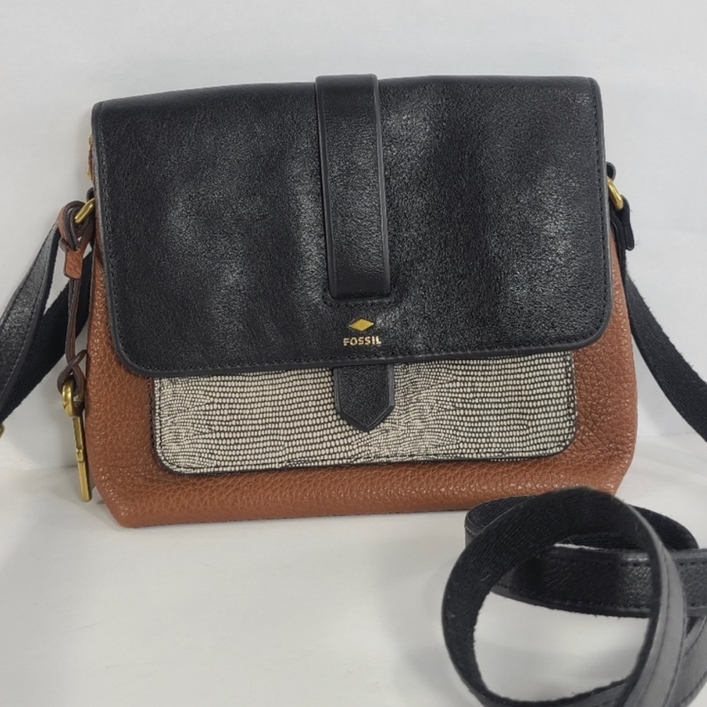 Fossil Small KINLEY Crossbody Shoulder Bag Brown Black